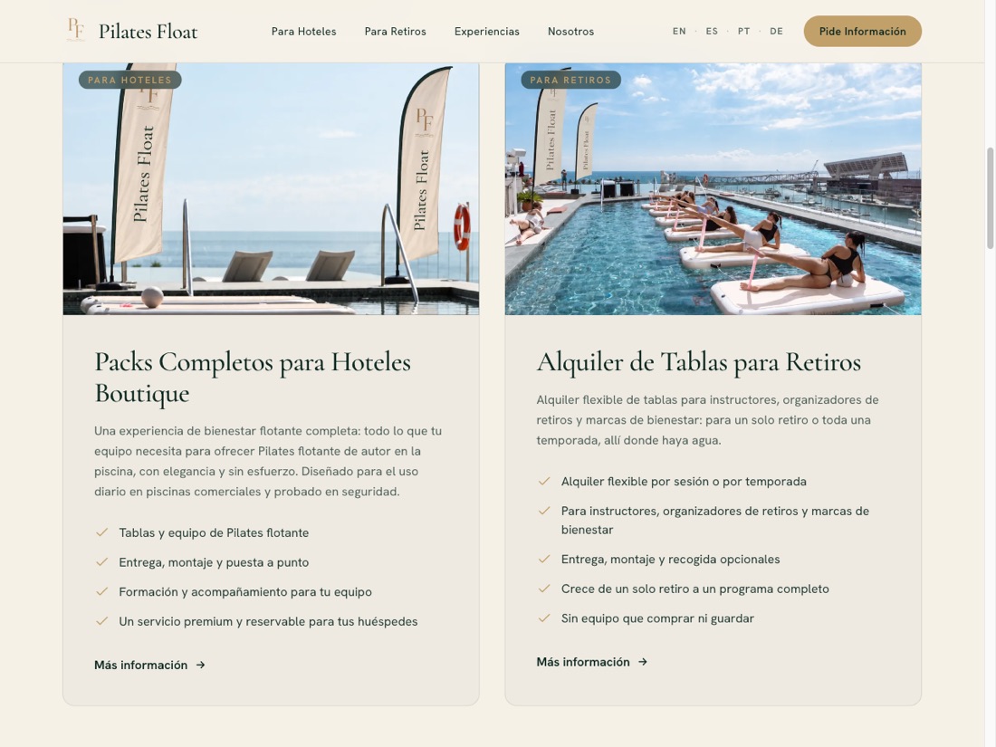 Para hoteles y retiros
